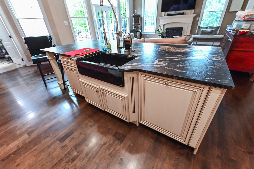 Yorktowne Traditional Cream Kitchen with Island, Cherry Dry Bar and Wolf & Sub-Zero Appliances