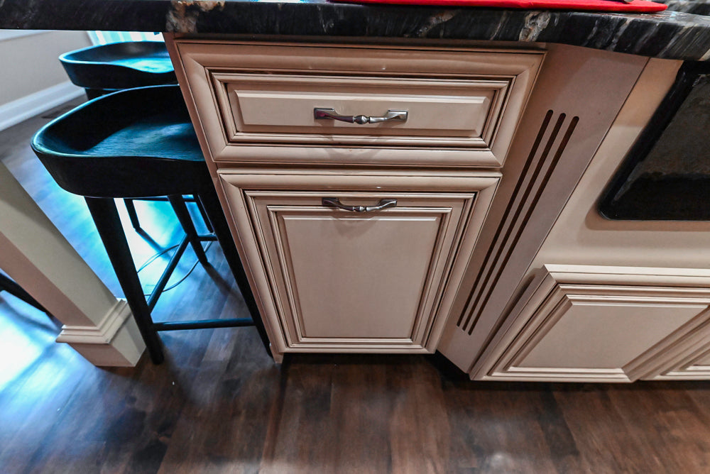 Yorktowne Traditional Cream Kitchen with Island, Cherry Dry Bar and Wolf & Sub-Zero Appliances