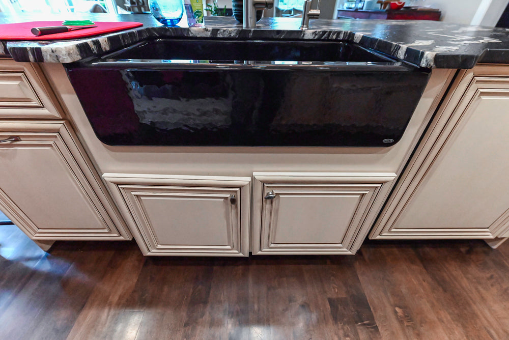 Yorktowne Traditional Cream Kitchen with Island, Cherry Dry Bar and Wolf & Sub-Zero Appliances