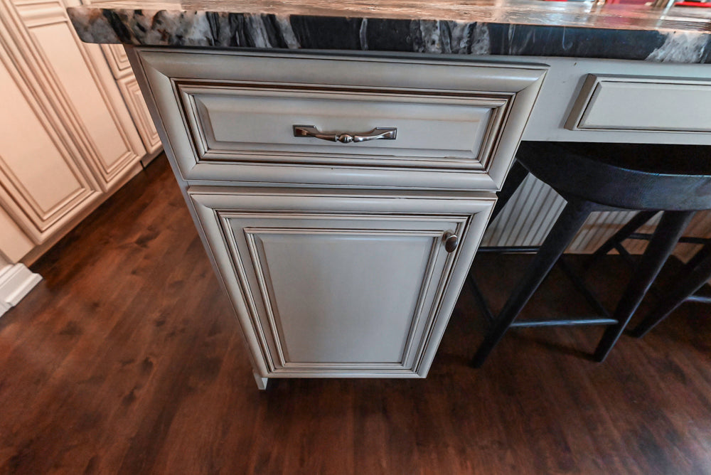 Yorktowne Traditional Cream Kitchen with Island, Cherry Dry Bar and Wolf & Sub-Zero Appliances