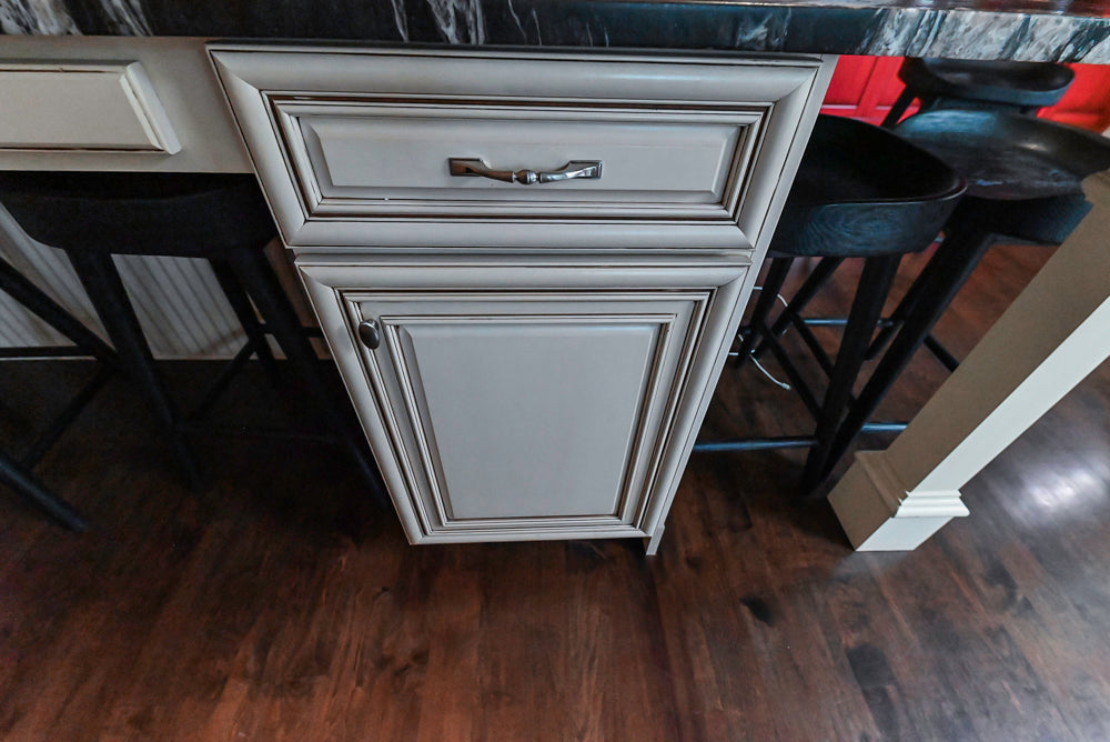Yorktowne Traditional Cream Kitchen with Island, Cherry Dry Bar and Wolf & Sub-Zero Appliances