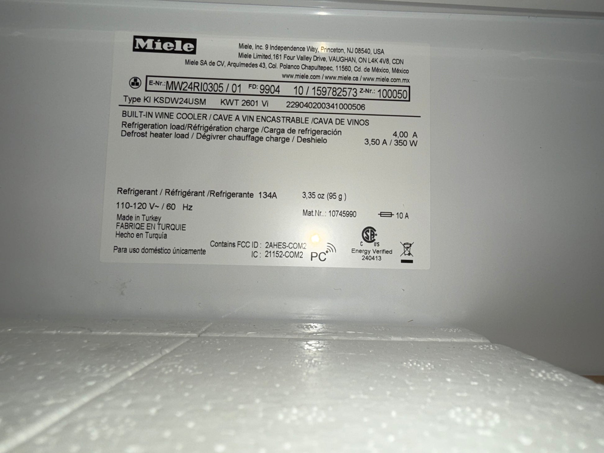 Miele MasterCool Series KWT 2601 Vi 24" Panel Ready Smart Tall Wine Cooler