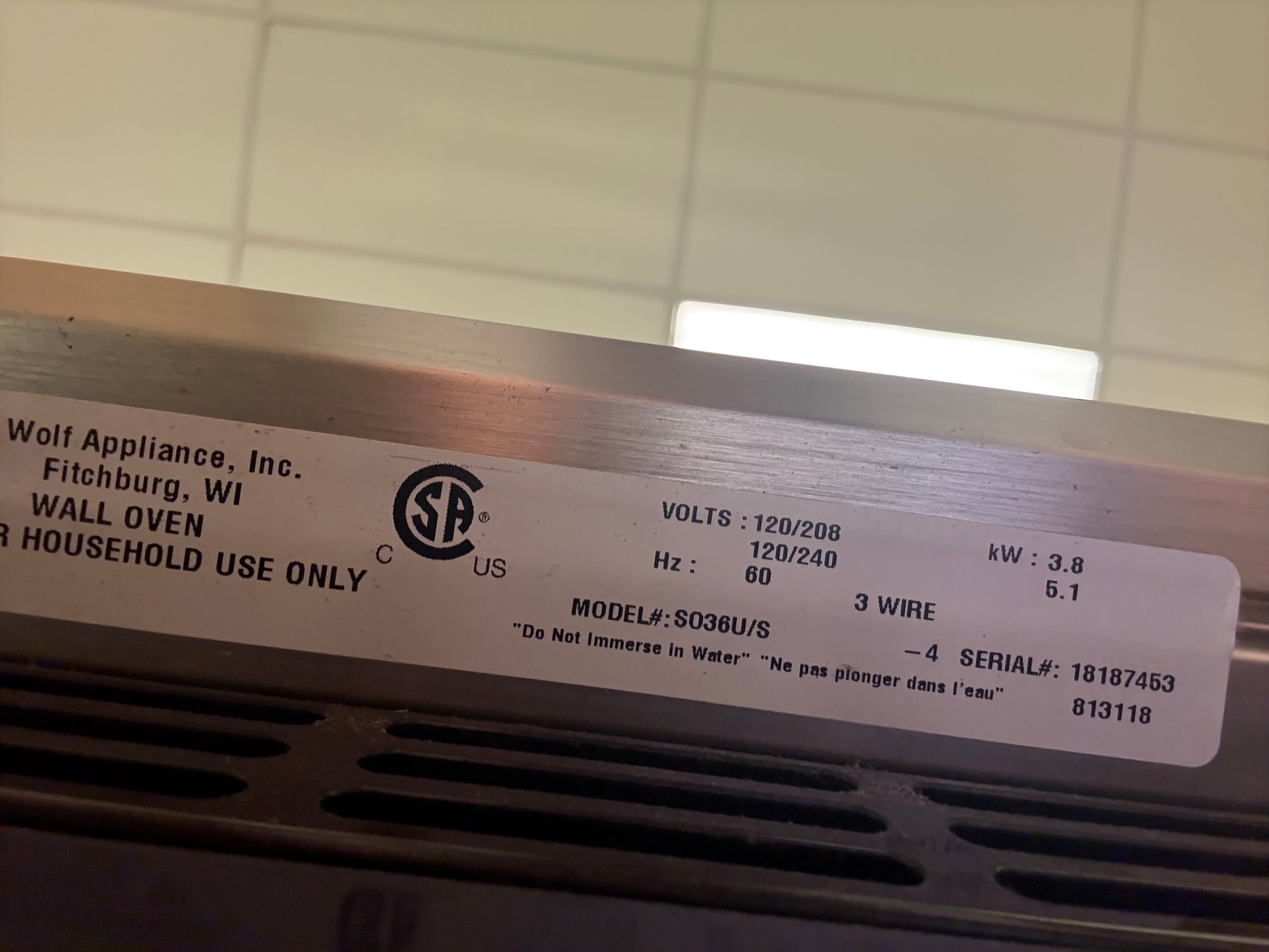 Wolf L Series SO36U/S 36" Stainless Steel Electric Single Wall Oven