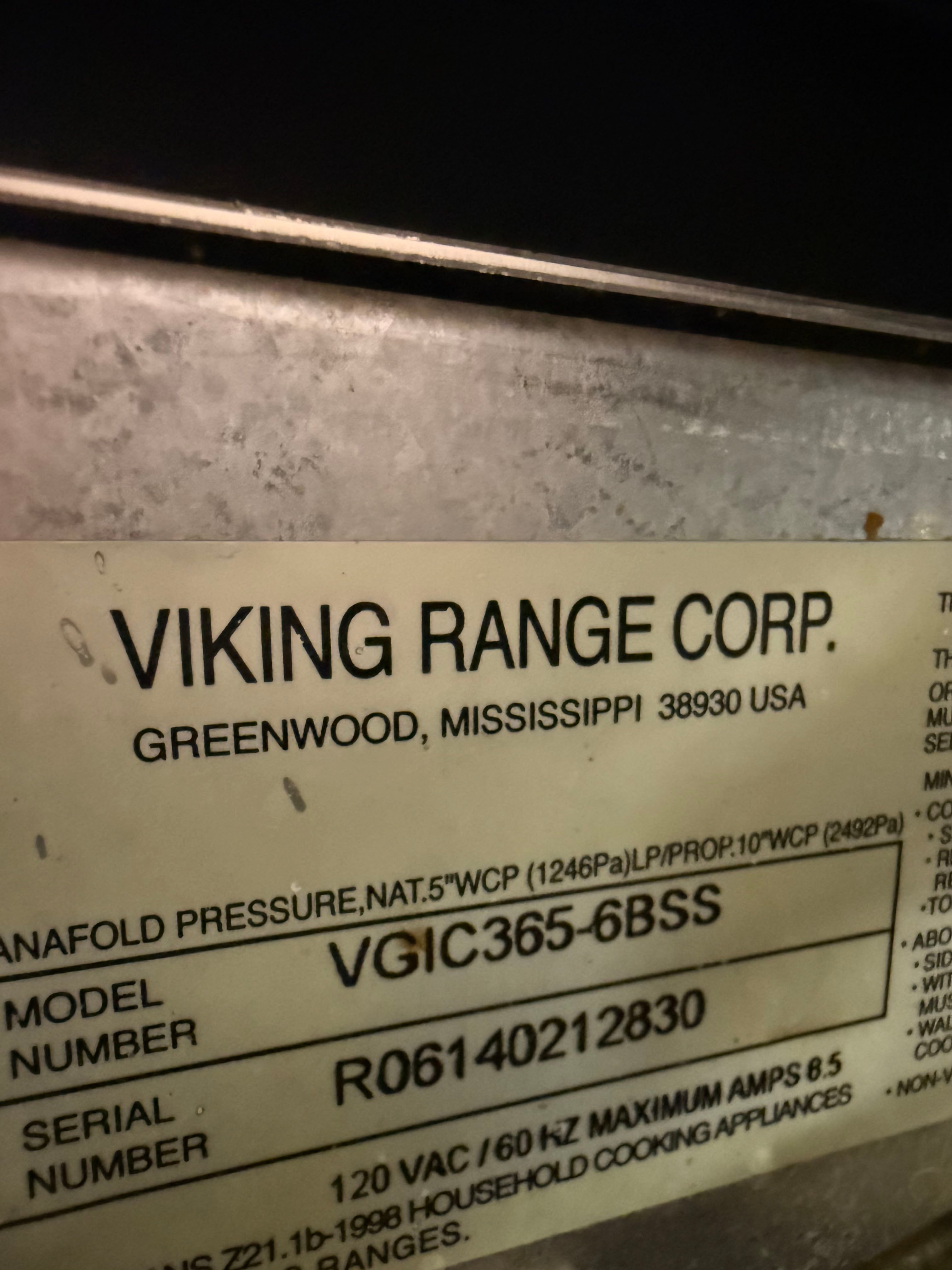 Viking VGIC365-6BSS 36" Stainless Steel Pro-Style Gas Range