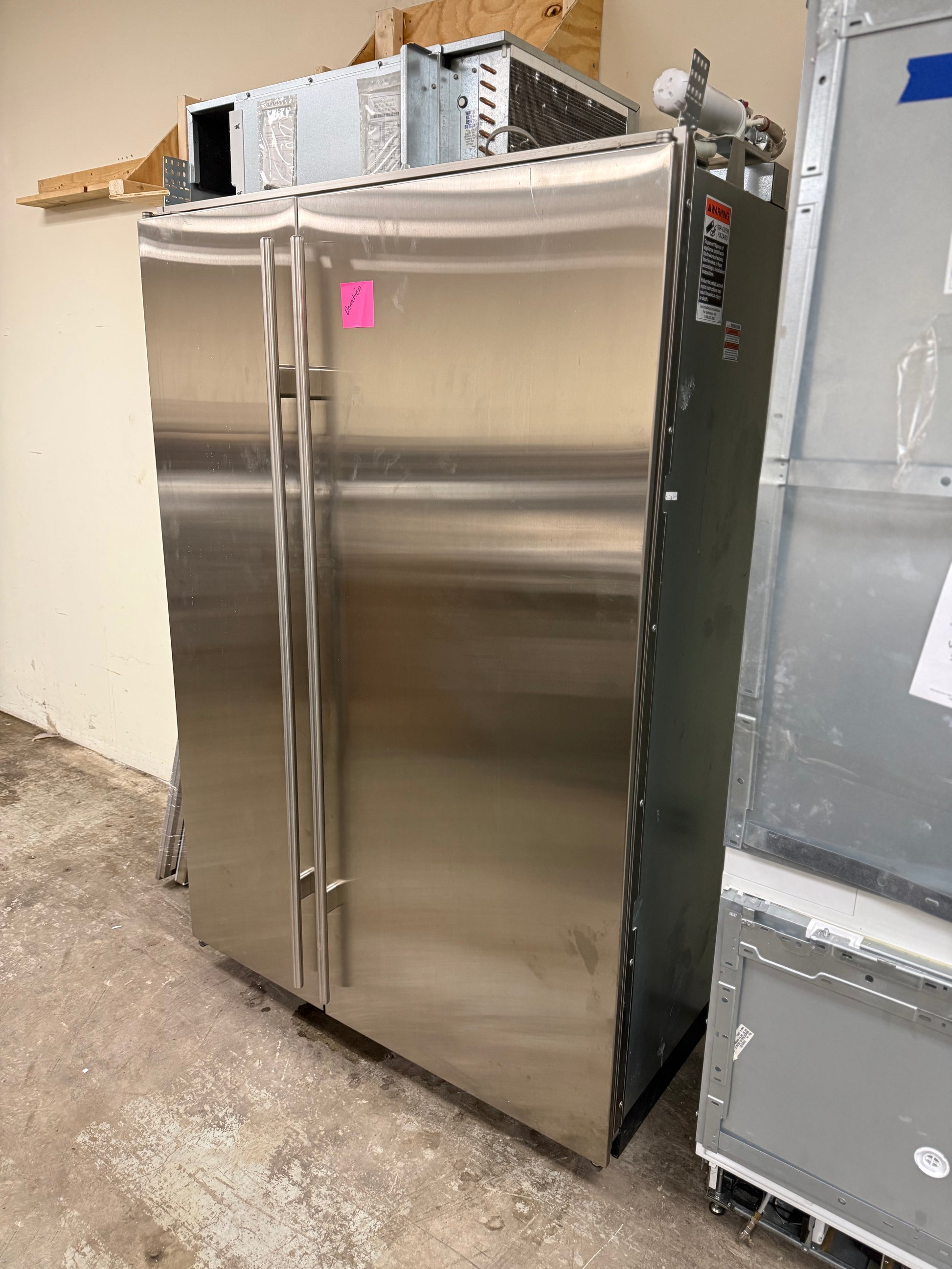 Sub-Zero BI-48S/0 48" Stainless Steel Paneled Side by Side Refrigerator, Pre-Owned