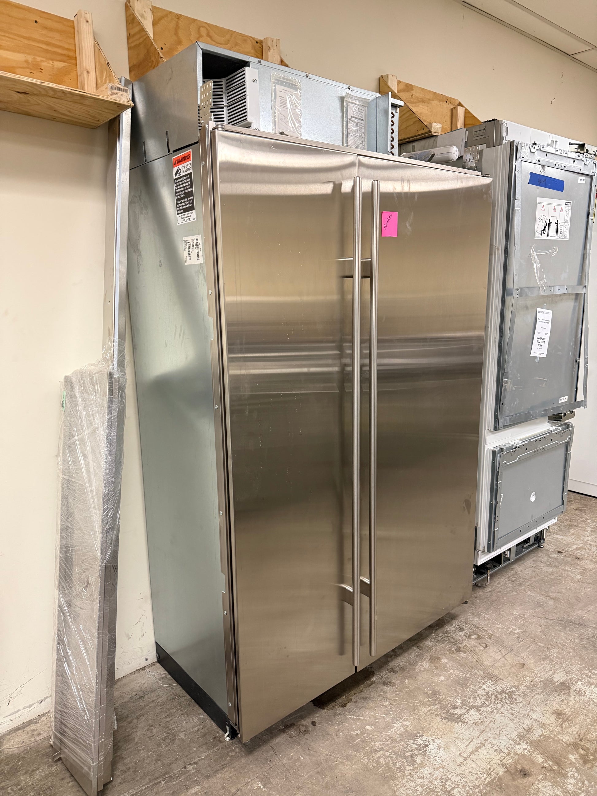 Pre-Owned Sub-Zero BI-48S/0 48" Stainless Steel Paneled Side by Side Refrigerator