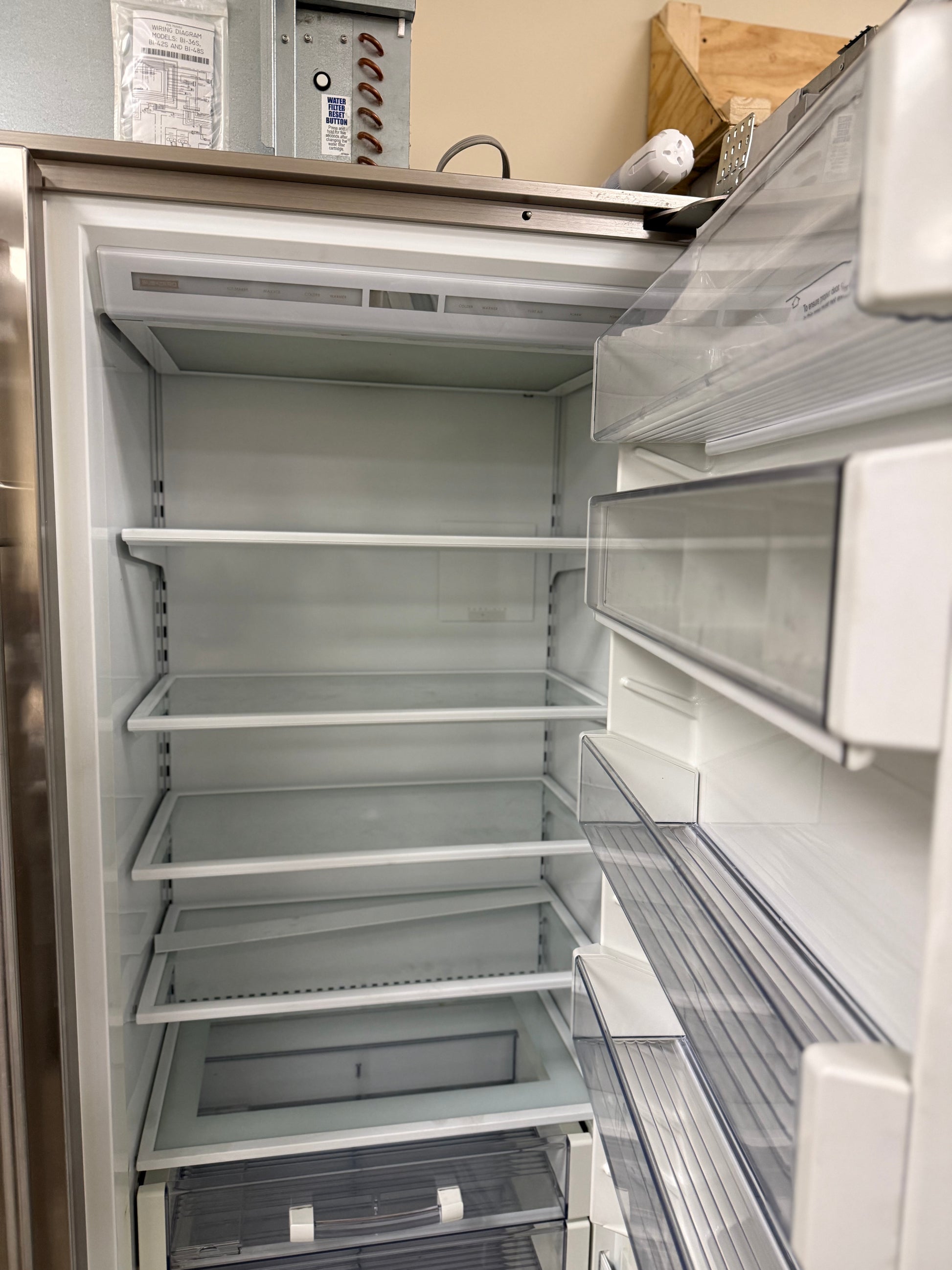Sub-Zero BI-48S/0 48" Stainless Steel Side by Side Refrigerator
