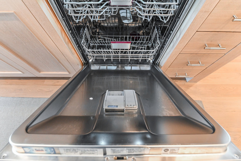 Custom Transitional White Kitchen with Natural Wood Toned Island, Quartz and Granite Countertops, 60" Wolf Range and Appliances