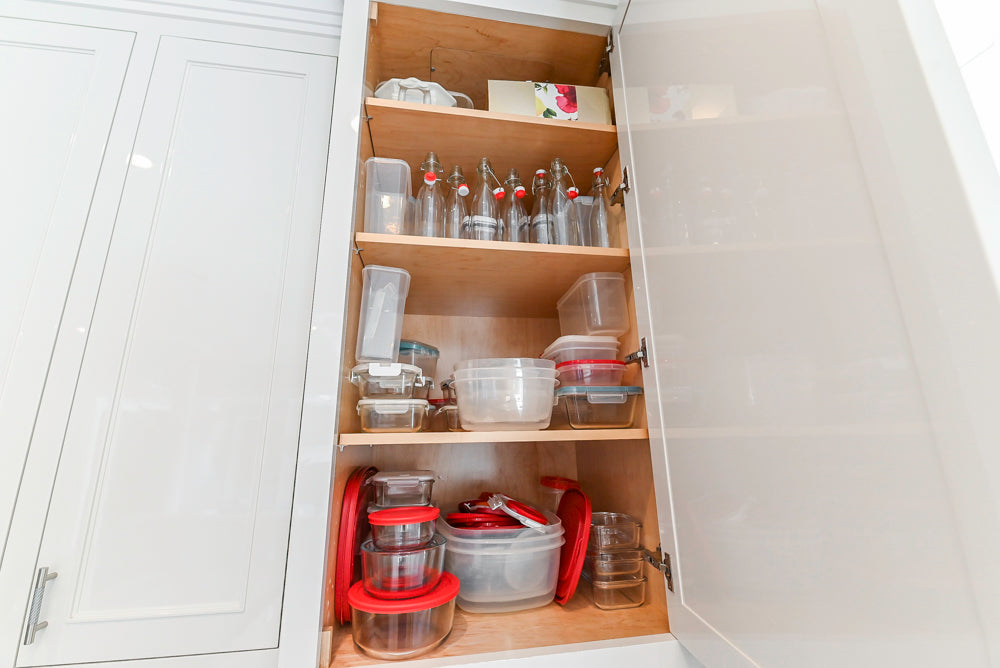 Custom Transitional White Kitchen with Natural Wood Toned Island, Quartz and Granite Countertops, 60" Wolf Range and Appliances