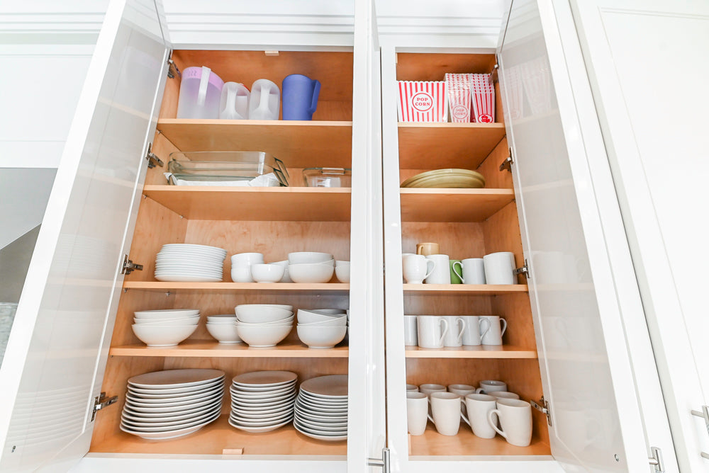 Custom Transitional White Kitchen with Natural Wood Toned Island, Quartz and Granite Countertops, 60" Wolf Range and Appliances