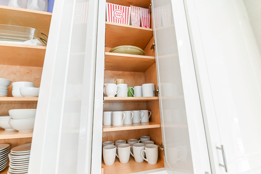 Custom Transitional White Kitchen with Natural Wood Toned Island, Quartz and Granite Countertops, 60" Wolf Range and Appliances