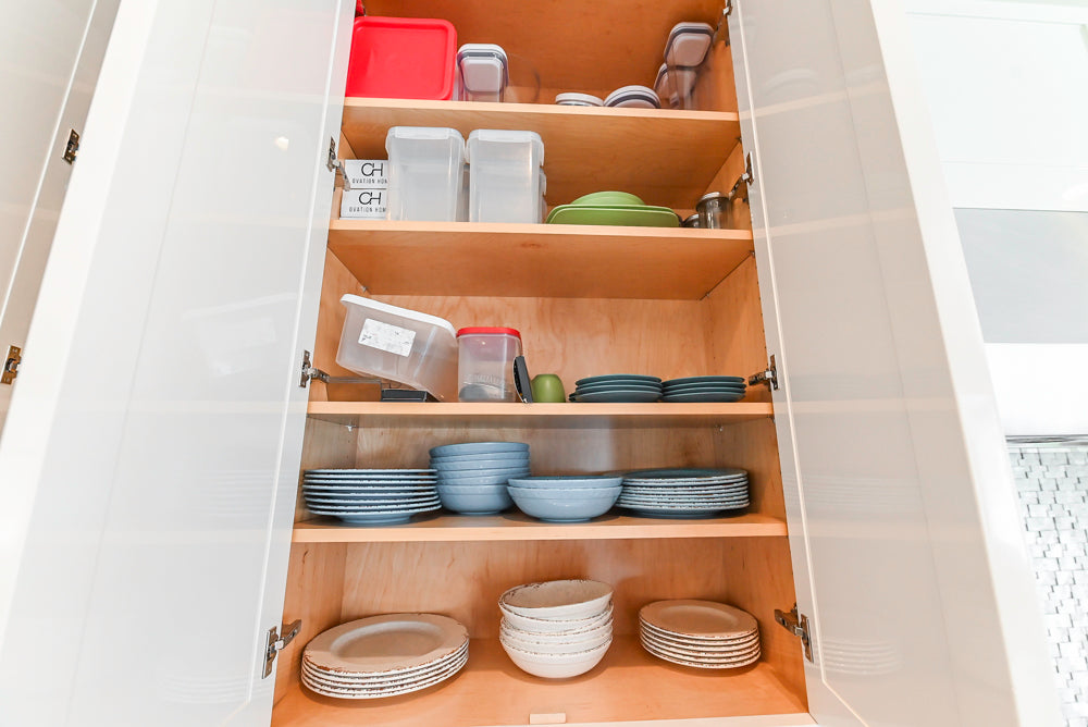 Custom Transitional White Kitchen with Natural Wood Toned Island, Quartz and Granite Countertops, 60" Wolf Range and Appliances