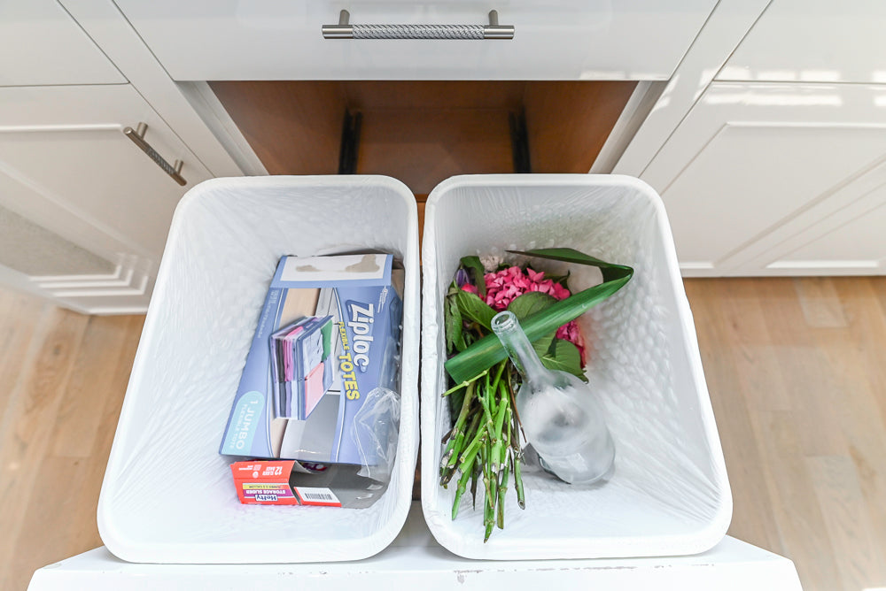 Custom Transitional White Kitchen with Natural Wood Toned Island, Quartz and Granite Countertops, 60" Wolf Range and Appliances