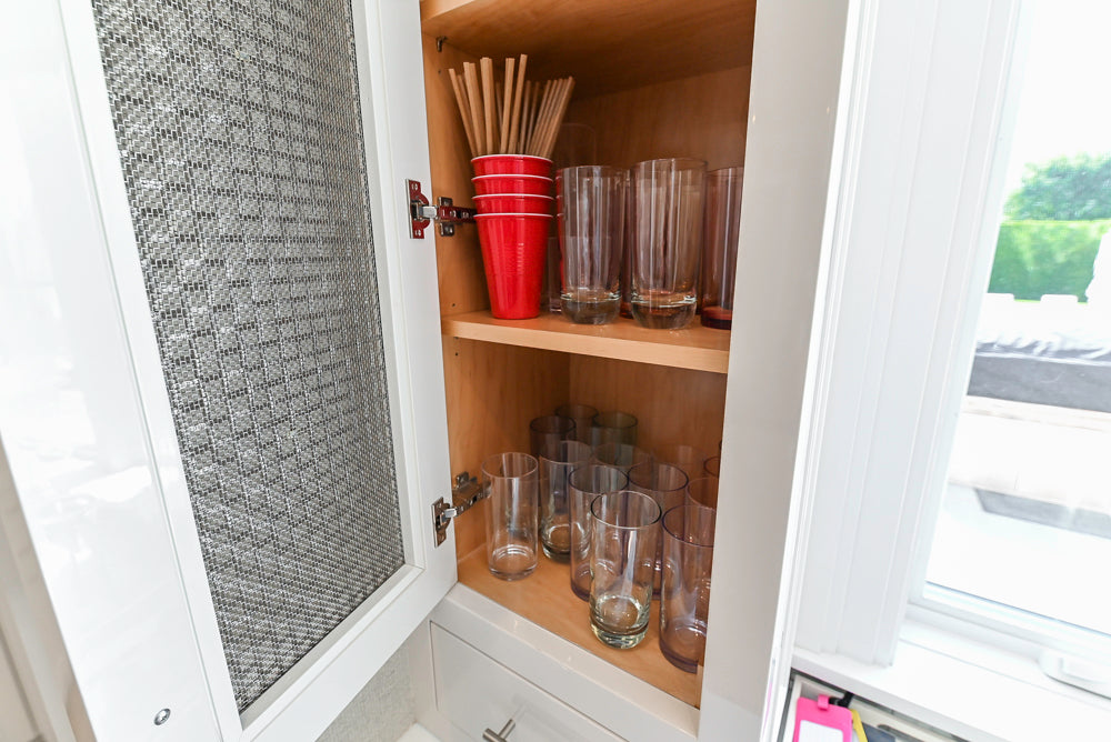 Custom Transitional White Kitchen with Natural Wood Toned Island, Quartz and Granite Countertops, 60" Wolf Range and Appliances