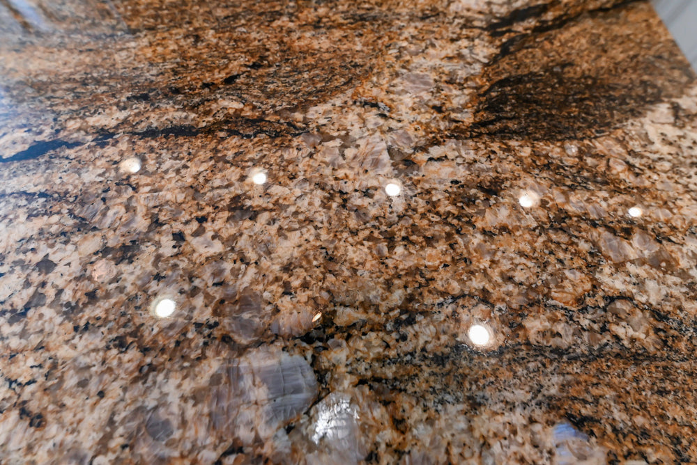 Seimatic Traditional Light Beige Kitchen with Island, Granite Countertops and Appliances