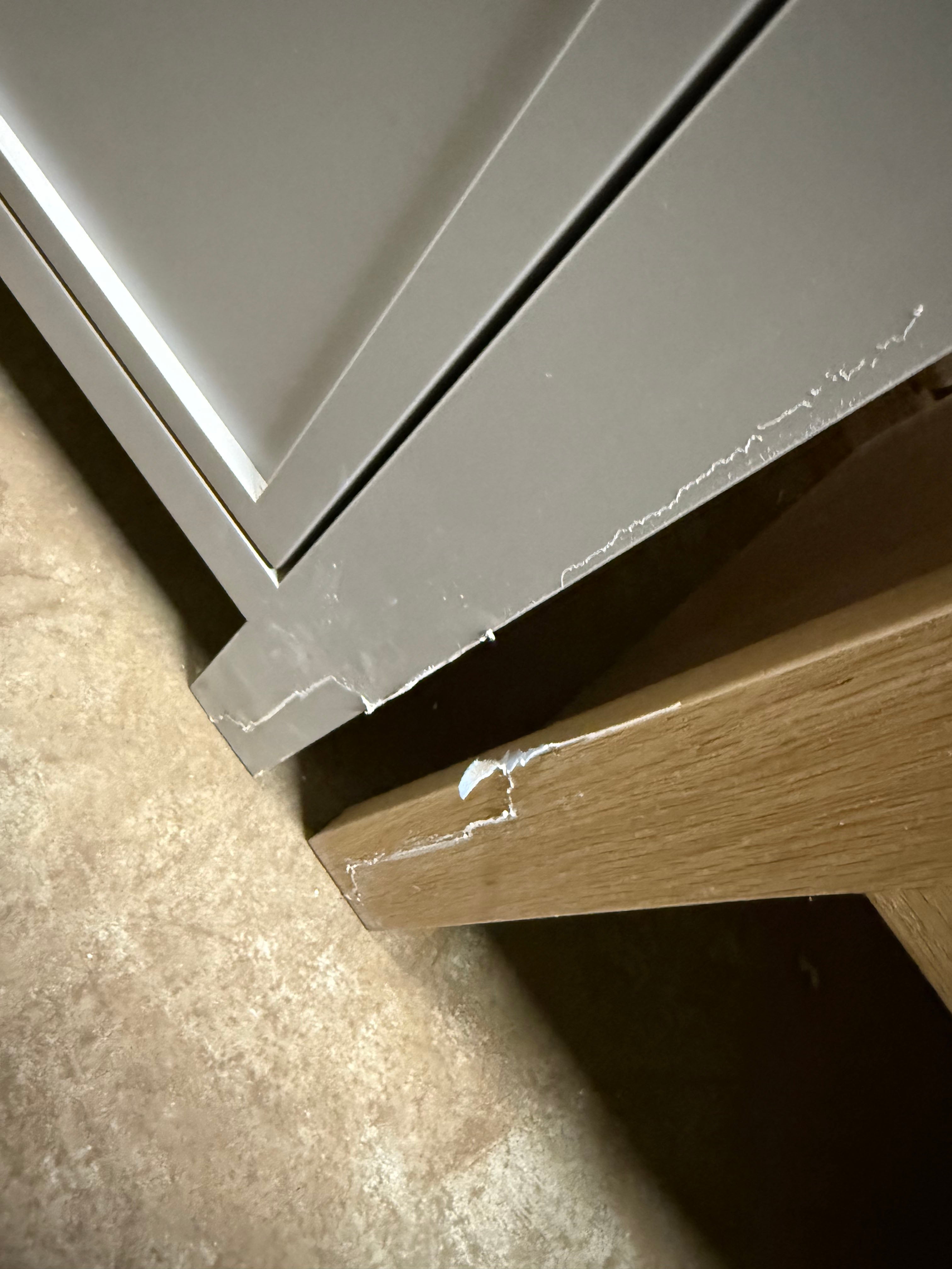 Modern Grey 35" Single Vanity With White Top, Kohler Sink and Polished Chrome Three-Piece Faucet