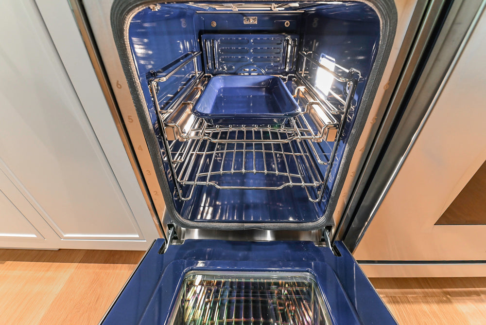 Custom Transitional White Kitchen with Natural Wood Toned Island, White Marble Countertops and 48" Wolf Range