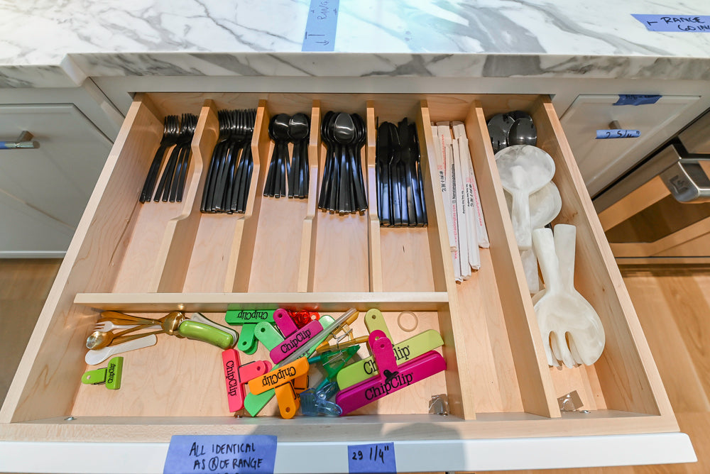 Custom Transitional White Kitchen with Natural Wood Toned Island, White Marble Countertops and 48" Wolf Range