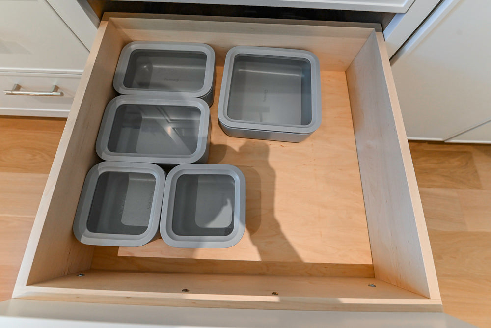 Custom Transitional White Kitchen with Natural Wood Toned Island, White Marble Countertops and 48" Wolf Range