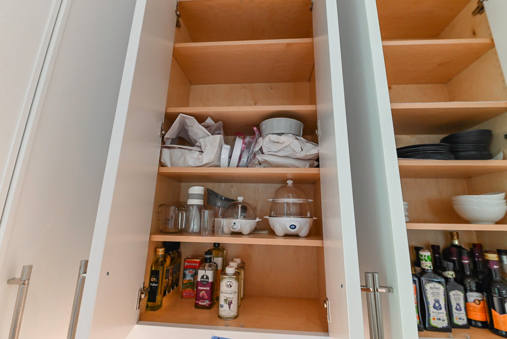 Custom Transitional White Kitchen with Natural Wood Toned Island, White Marble Countertops and 48" Wolf Range