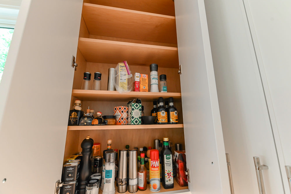 Custom Transitional White Kitchen with Natural Wood Toned Island, White Marble Countertops and 48" Wolf Range