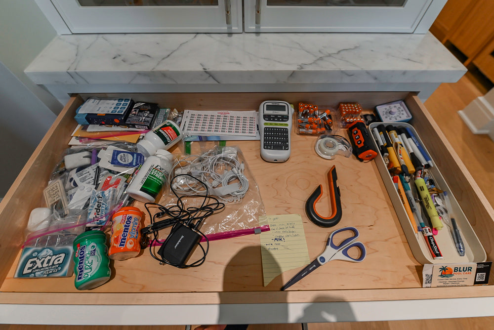 Custom Transitional White Kitchen with Natural Wood Toned Island, White Marble Countertops and 48" Wolf Range
