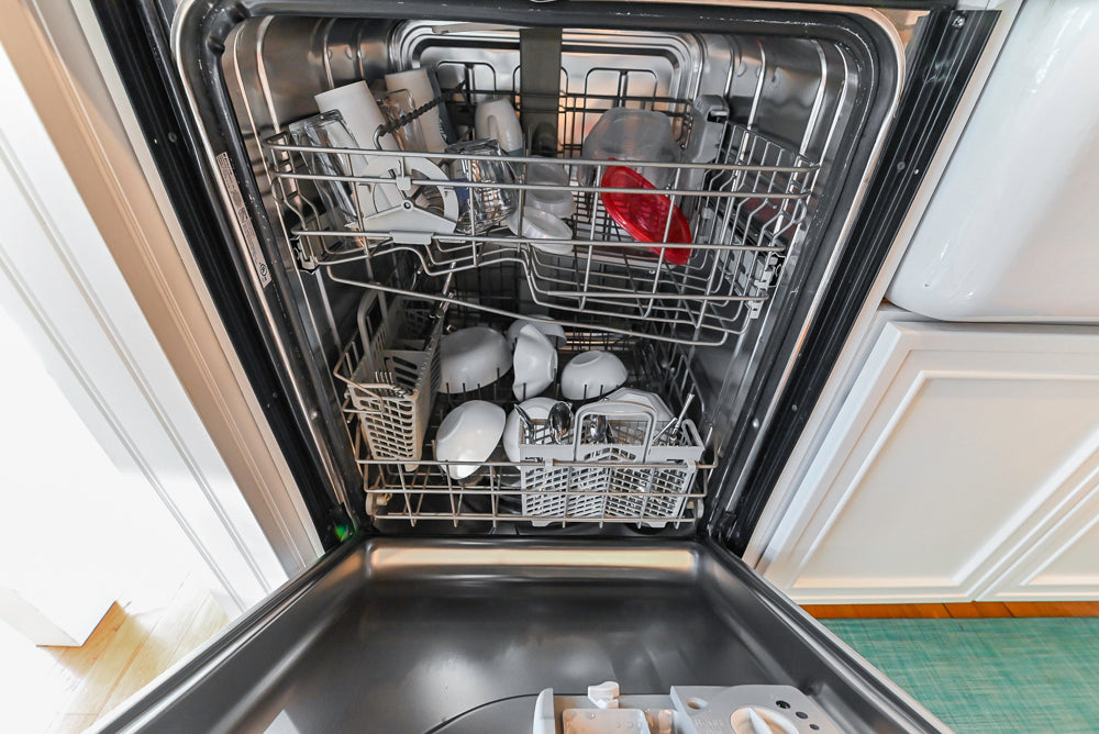 Omega Traditional White Kitchen with Island, Butcher Block Counters and Appliances