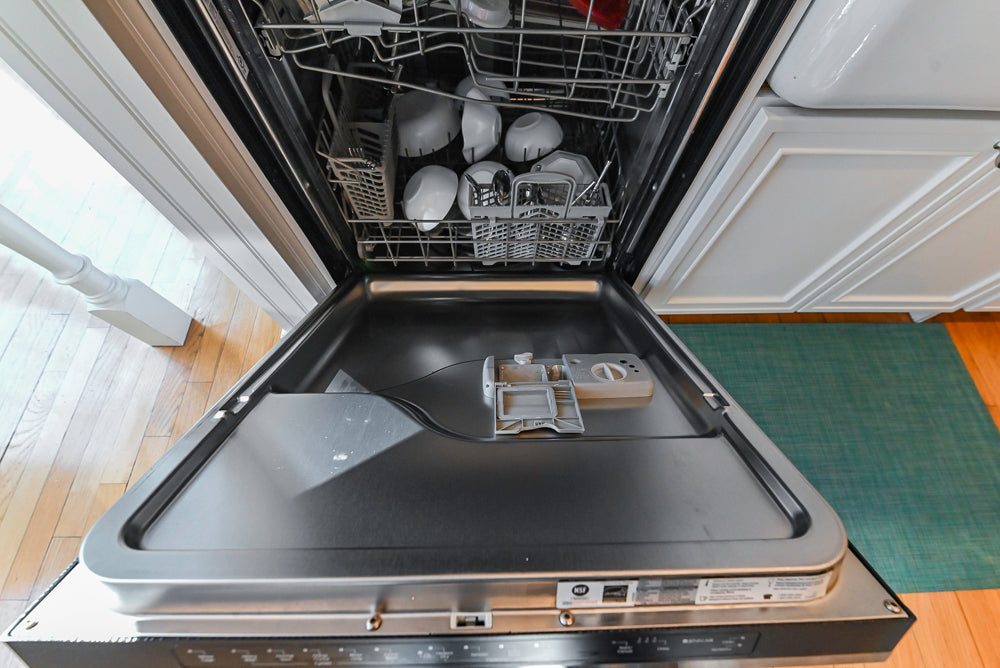 Omega Traditional White Kitchen with Island, Butcher Block Counters and Appliances