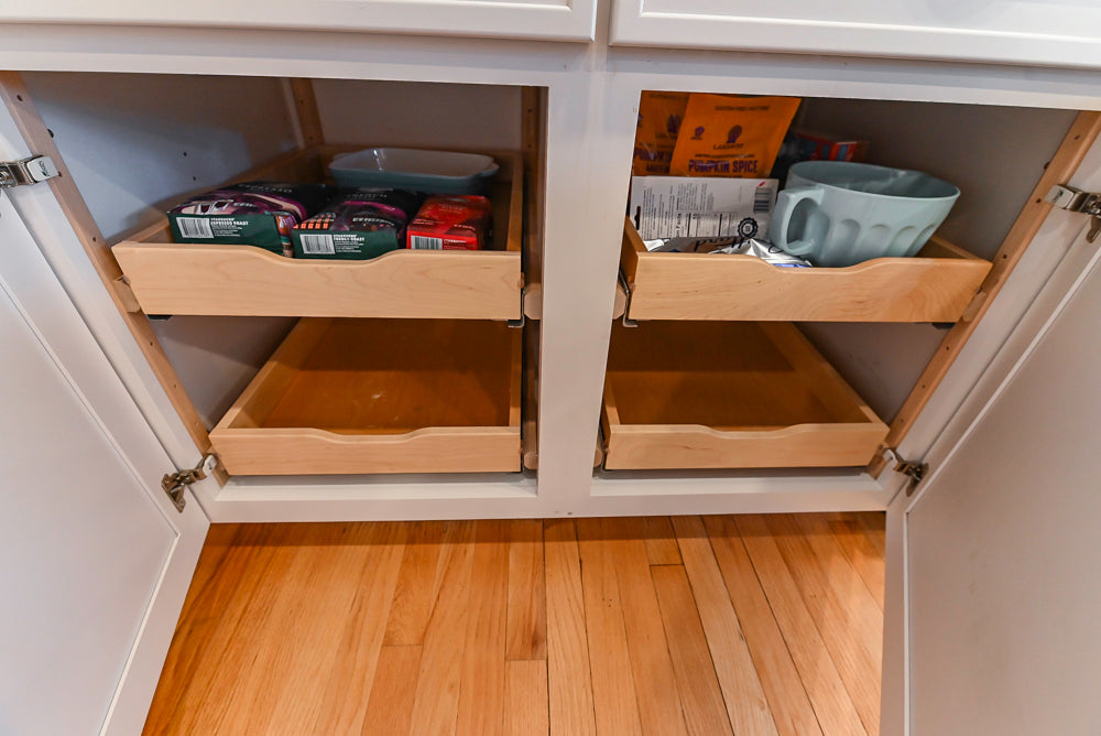 Omega Traditional White Kitchen with Island, Butcher Block Counters and Appliances