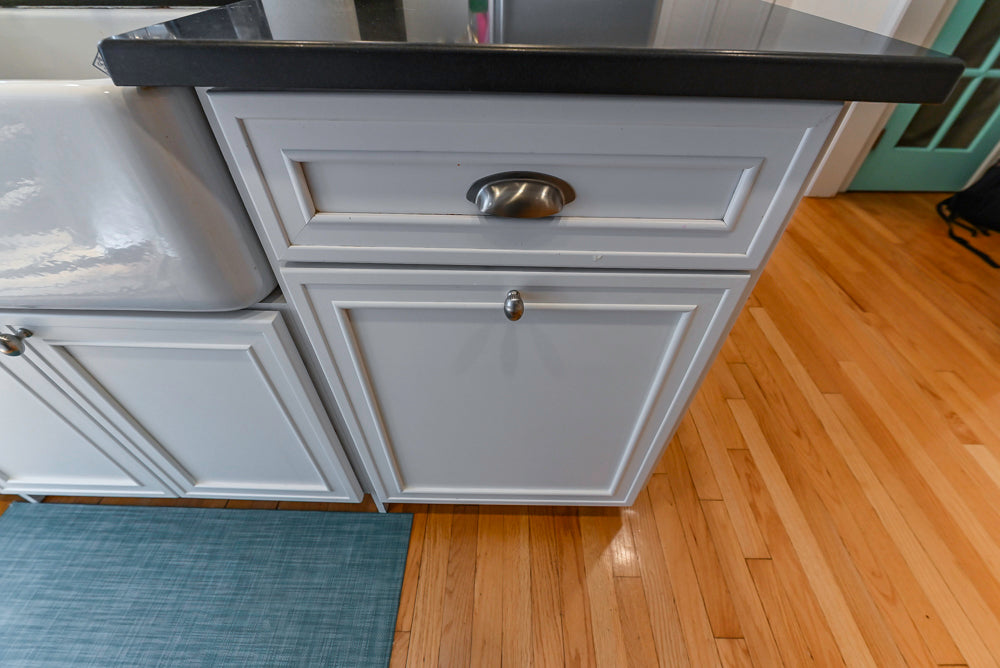 Omega Traditional White Kitchen with Island, Butcher Block Counters and Appliances