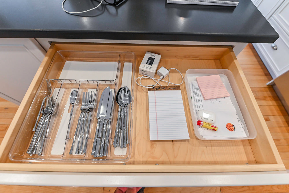 Omega Traditional White Kitchen with Island, Butcher Block Counters and Appliances