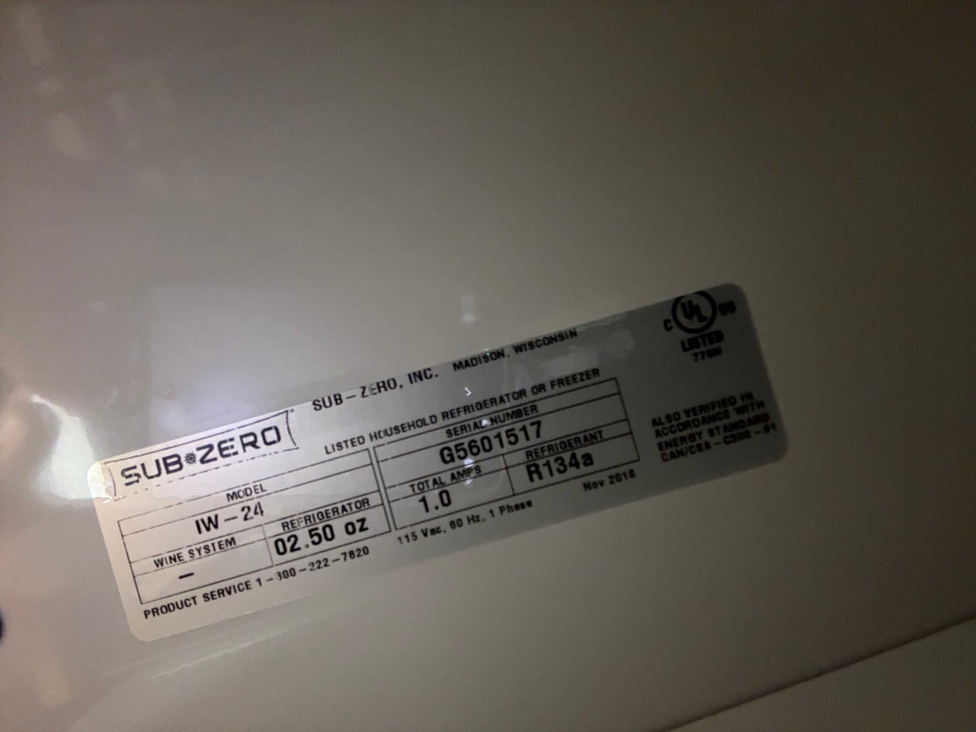 Sub-Zero IW-24 24" Panel Ready with Glass Door Tall Wine Cooler, 2016, Pre-Owned