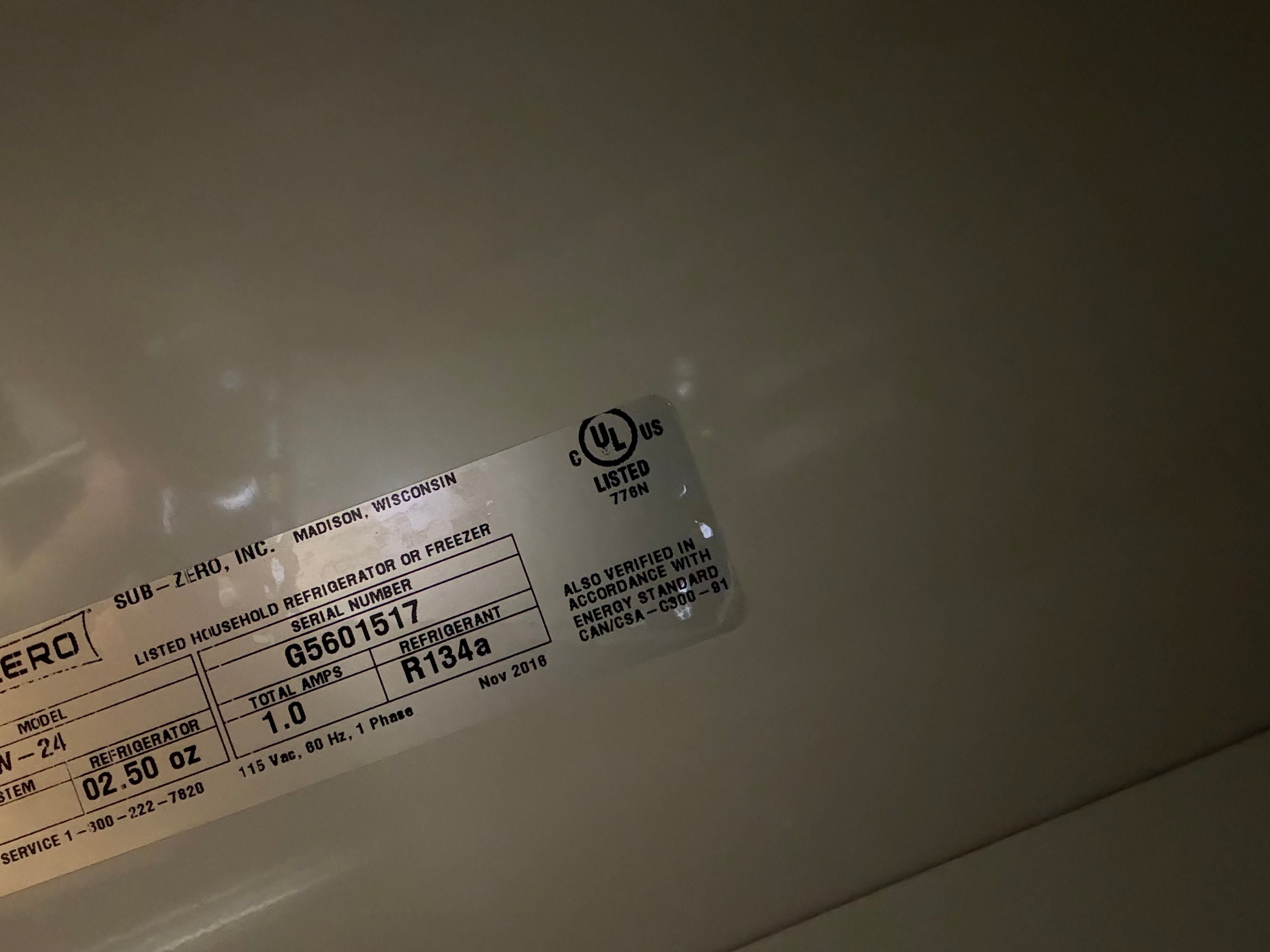 Sub-Zero IW-24 24" Panel Ready with Glass Door Tall Wine Cooler, 2016, Pre-Owned