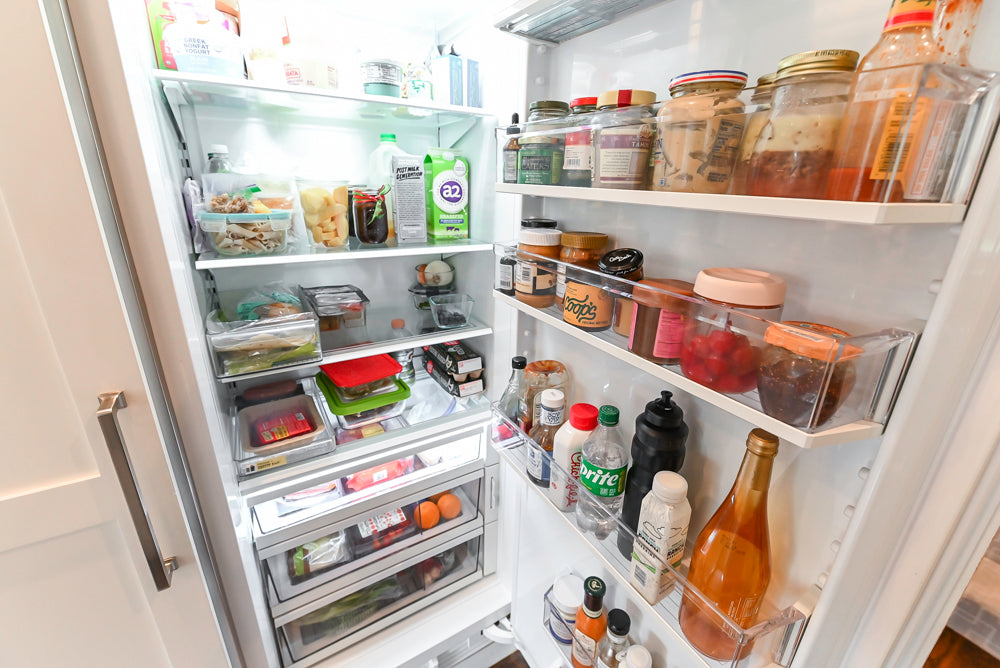 "The Belmont" Transitional White Kitchen with Island, Marble Countertop and Sub-Zero & Wolf Appliances