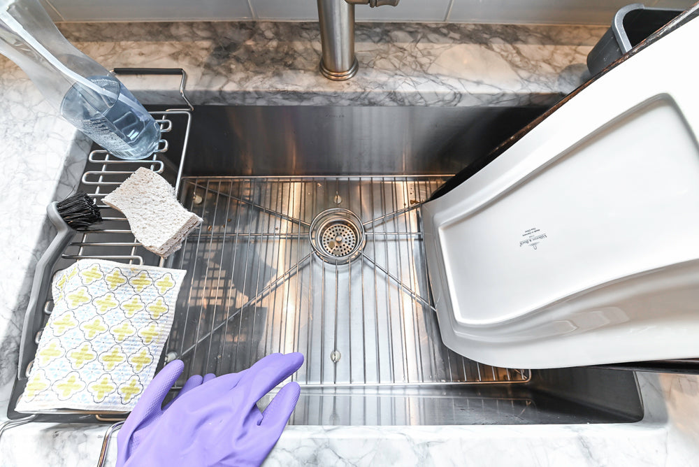 "The Belmont" Transitional White Kitchen with Island, Marble Countertop and Sub-Zero & Wolf Appliances
