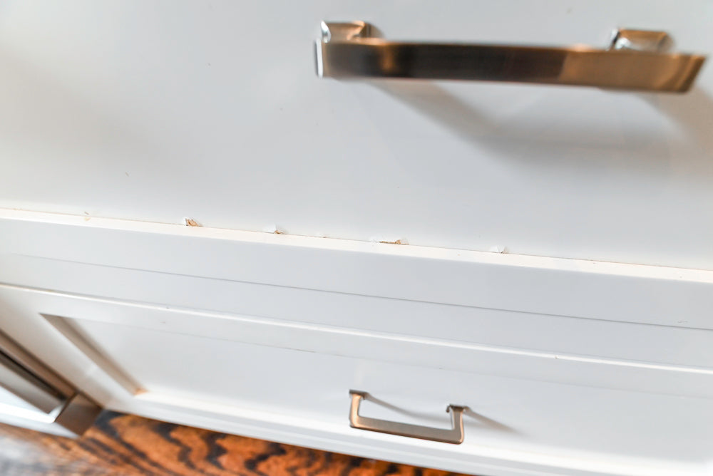 "The Belmont" Transitional White Kitchen with Island, Marble Countertop and Sub-Zero & Wolf Appliances