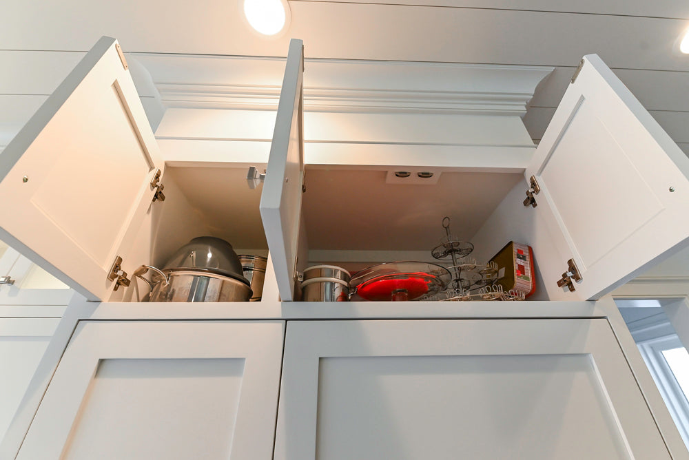"The Belmont" Transitional White Kitchen with Island, Marble Countertop and Sub-Zero & Wolf Appliances