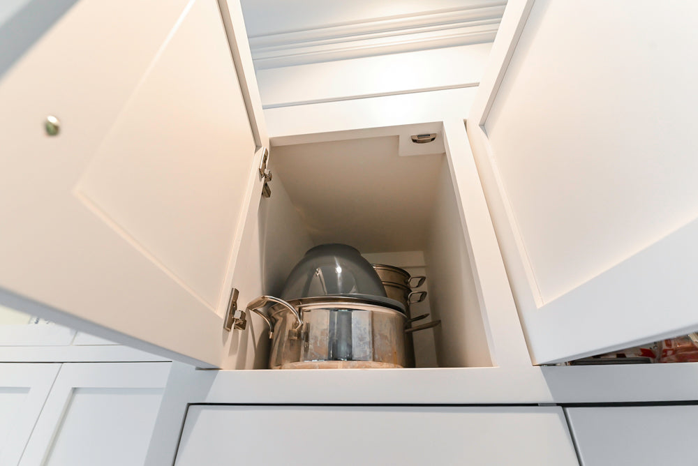 "The Belmont" Transitional White Kitchen with Island, Marble Countertop and Sub-Zero & Wolf Appliances