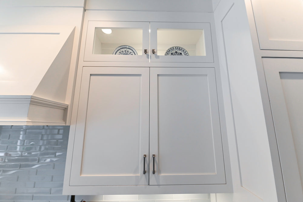 "The Belmont" Transitional White Kitchen with Island, Marble Countertop and Sub-Zero & Wolf Appliances