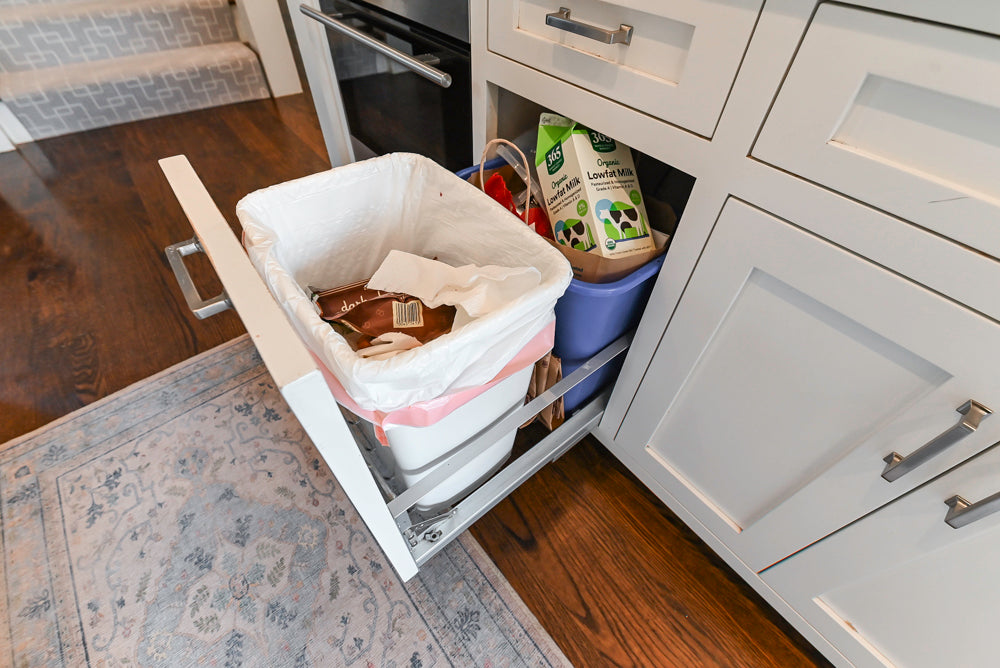 "The Belmont" Transitional White Kitchen with Island, Marble Countertop and Sub-Zero & Wolf Appliances