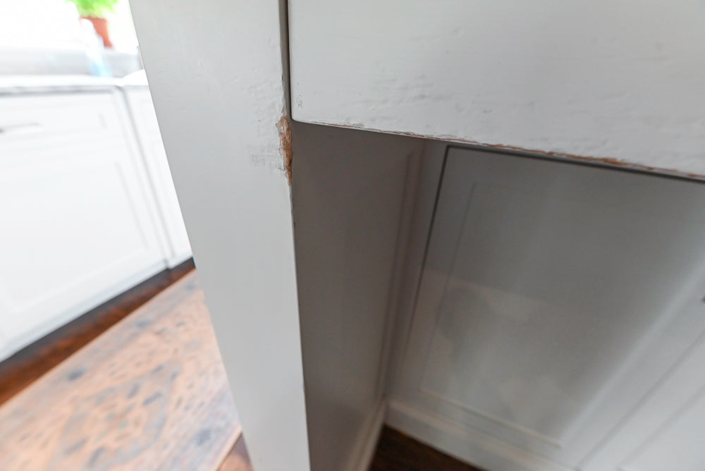 "The Belmont" Transitional White Kitchen with Island, Marble Countertop and Sub-Zero & Wolf Appliances