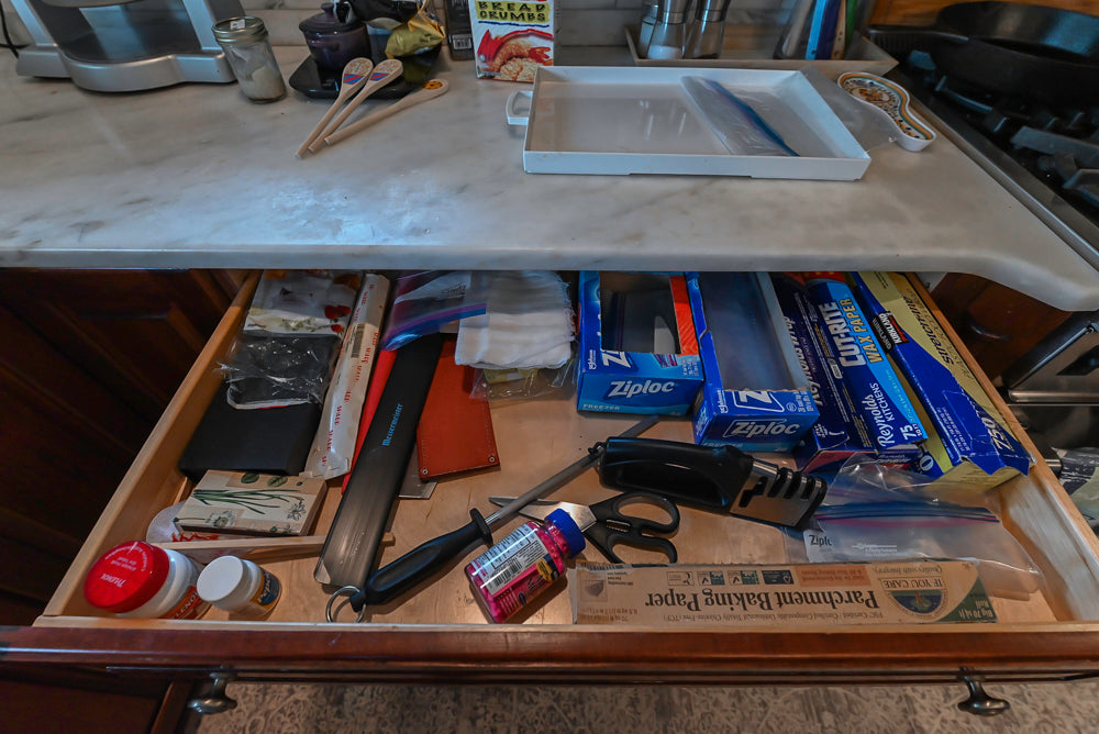 Custom Traditional Dark Wooden Kitchen with Marble Countertops and Wolf Appliances