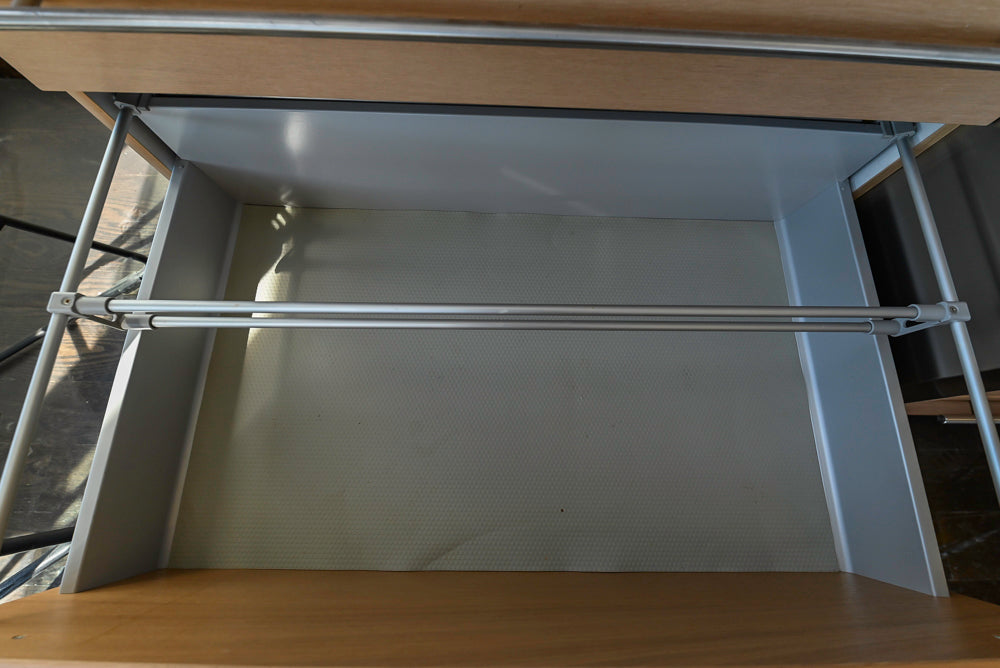 Poggenpohl Modern Light Wood Veneer Kitchen with White Marble Countertops and Appliances