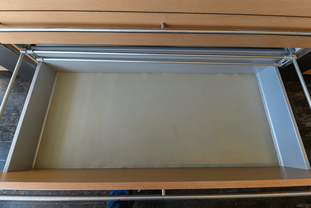 Poggenpohl Modern Light Wood Veneer Kitchen with White Marble Countertops and Appliances