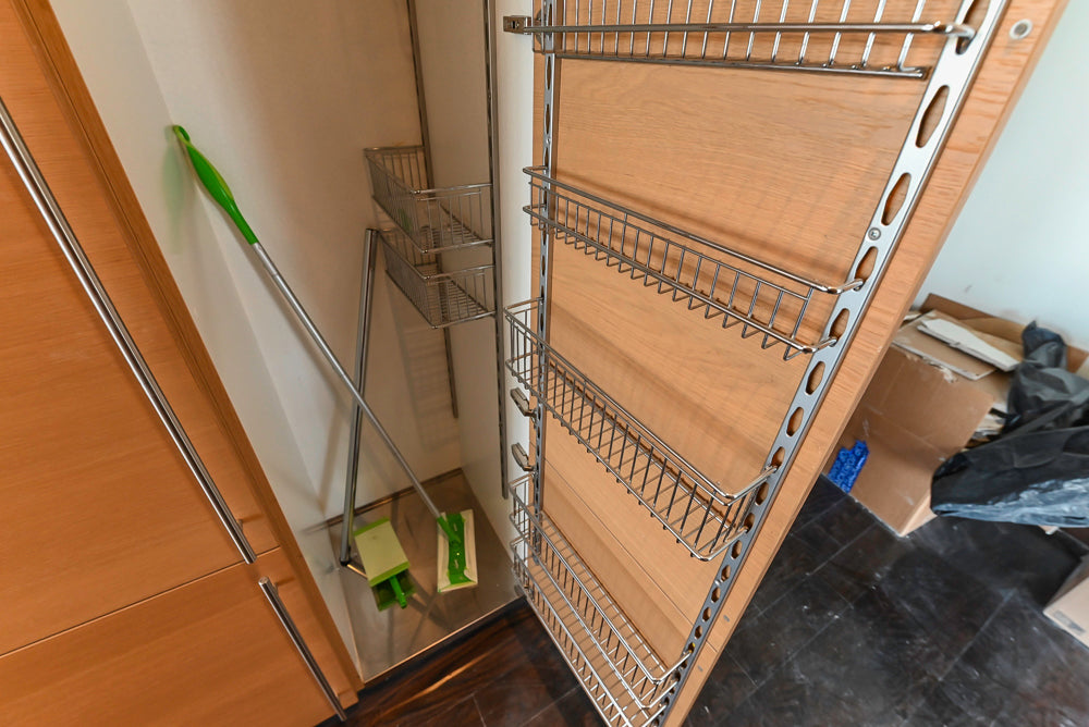 Poggenpohl Modern Light Wood Veneer Kitchen with White Marble Countertops and Appliances