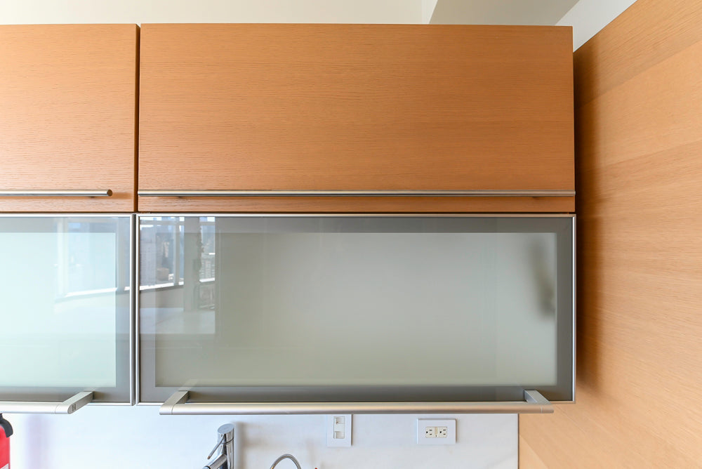 Poggenpohl Modern Light Wood Veneer Kitchen with White Marble Countertops and Appliances