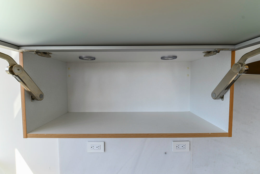 Poggenpohl Modern Light Wood Veneer Kitchen with White Marble Countertops and Appliances