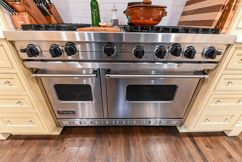 Custom Traditional "Clive-esque" Kitchen with Marble Countertops, Wood Top Island and Appliances