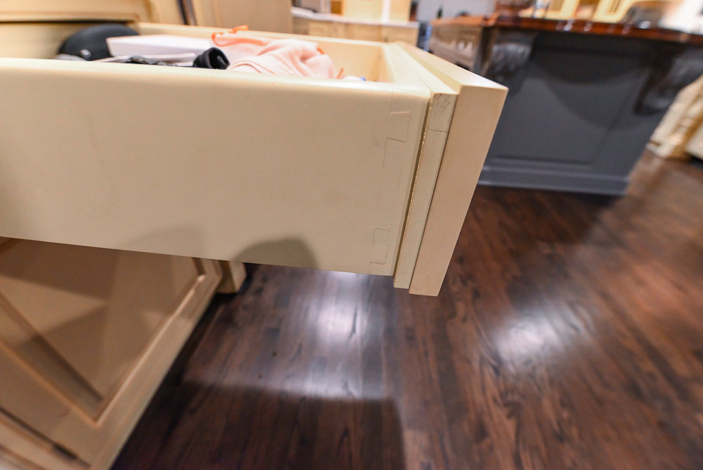 Custom Traditional "Clive-esque" Kitchen with Marble Countertops, Wood Top Island and Appliances