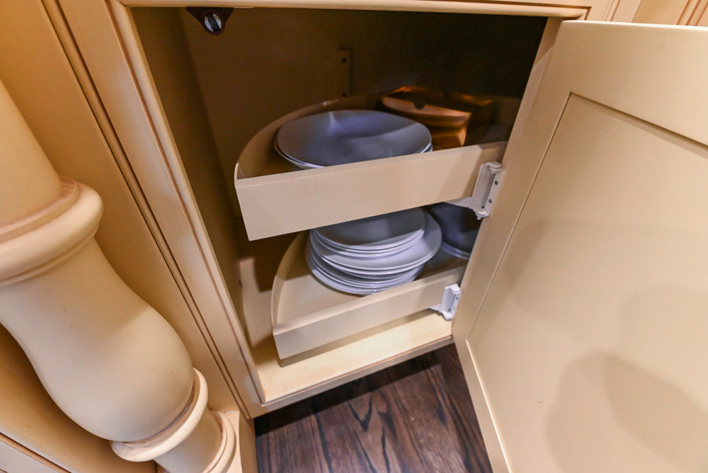 Custom Traditional "Clive-esque" Kitchen with Marble Countertops, Wood Top Island and Appliances